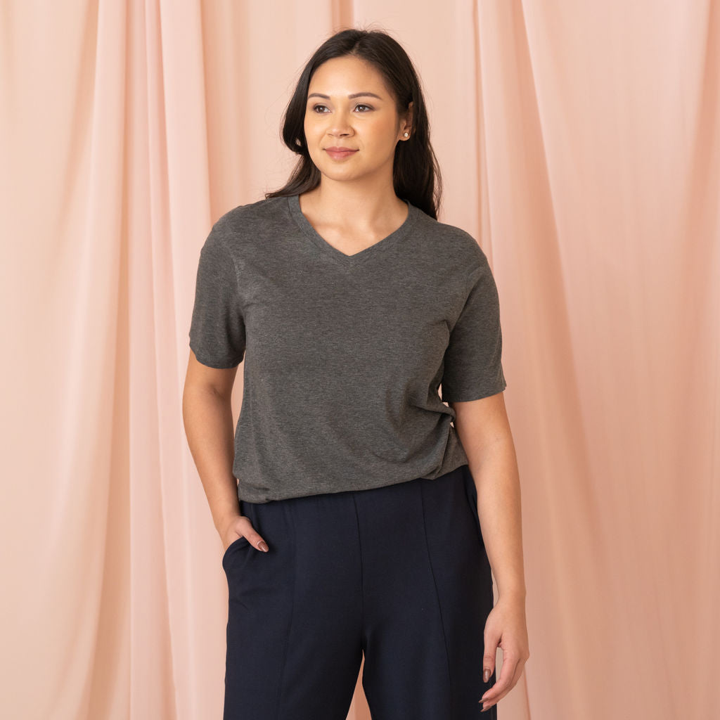 Women s BeyondCool Jersey V Neck T Shirt Travel Top Encircled