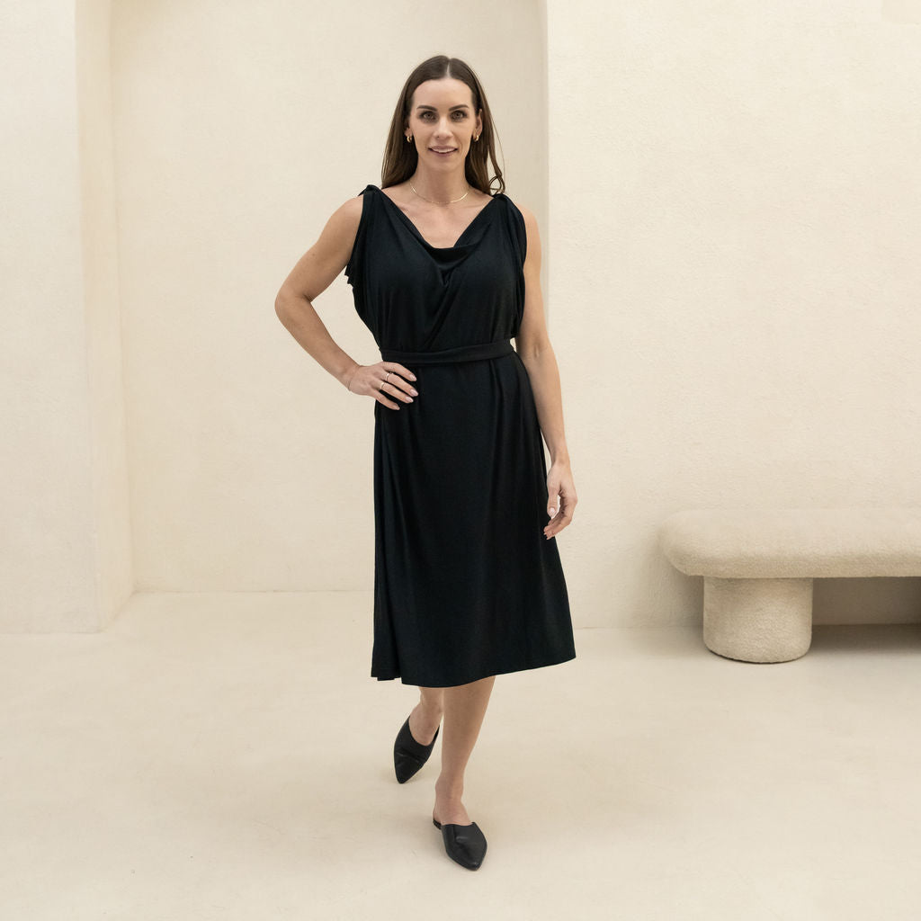 Versatile Black Dress - Chrysalis Cardi