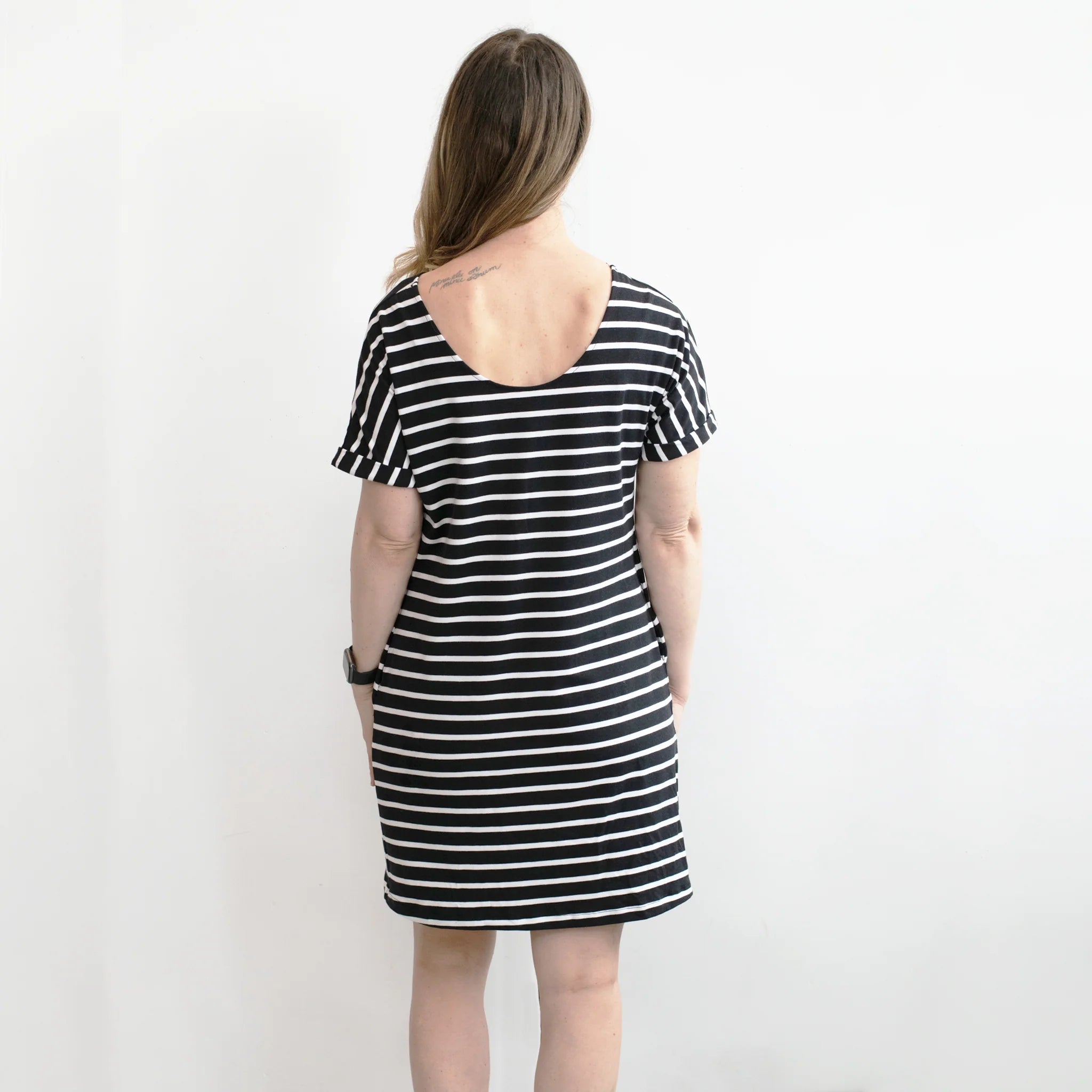 striped t-shirt dress