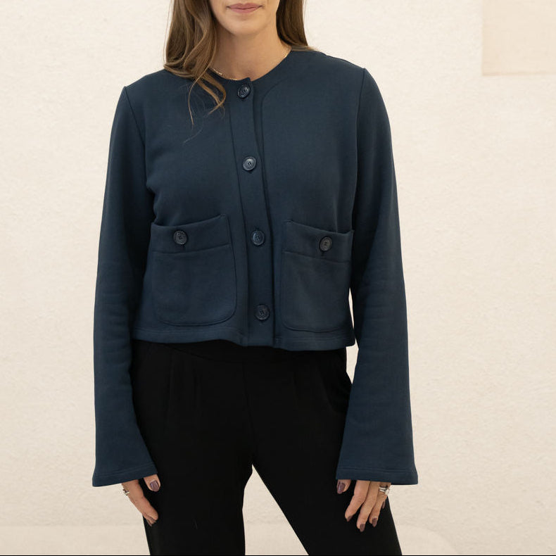 The Tailored Organic Fleece Cardigan