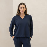 The Bamboo Merino Dressy V-Neck Sweatshirt