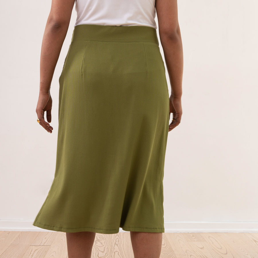 The Dressy Rib Knit Midi Skirt