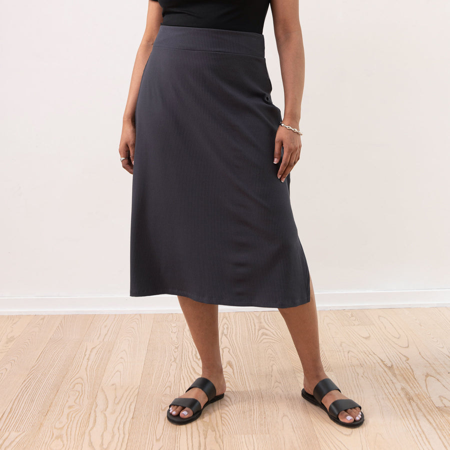 The Dressy Rib Knit Midi Skirt