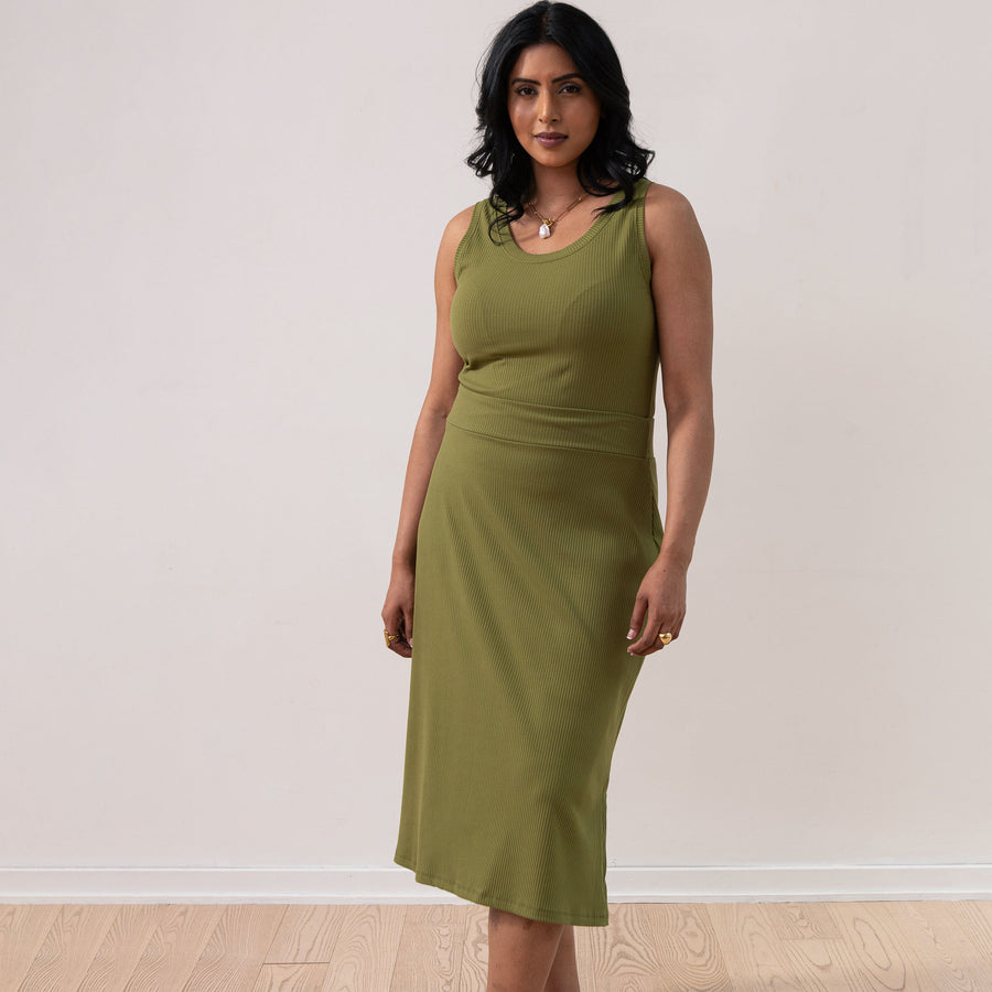 The Dressy Rib Knit Midi Skirt