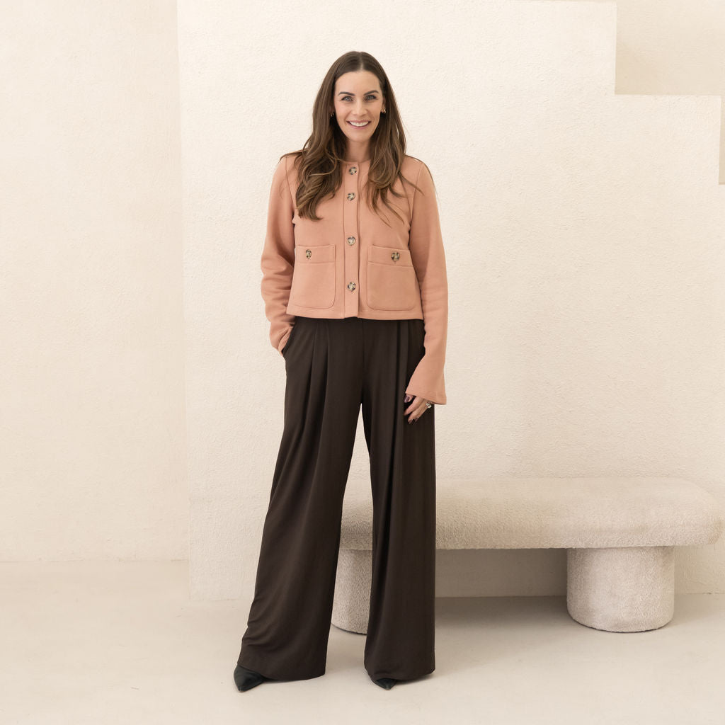 Women's Tailored Organic Fleece Cardigan