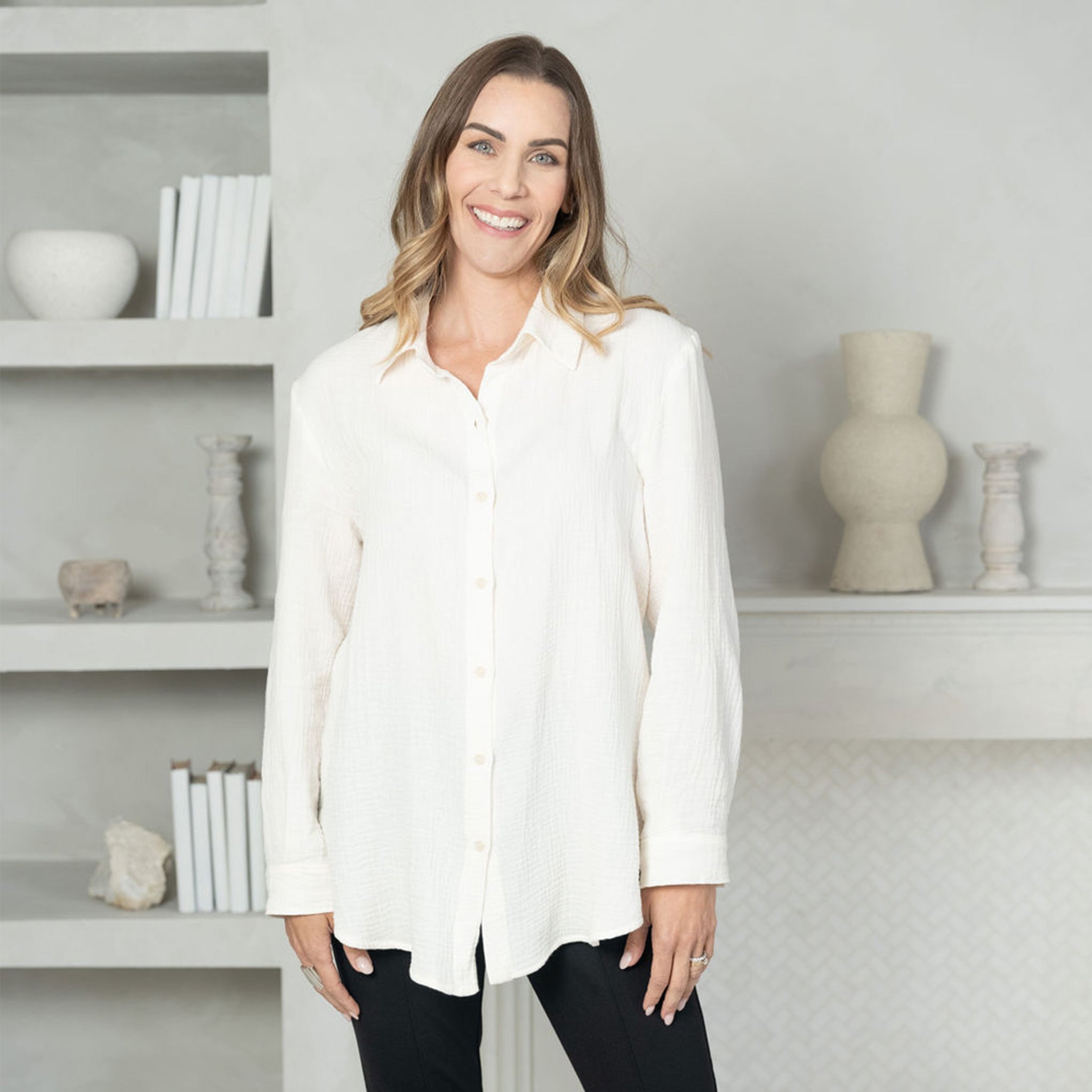 The Airy Gauze Button-up Shirt