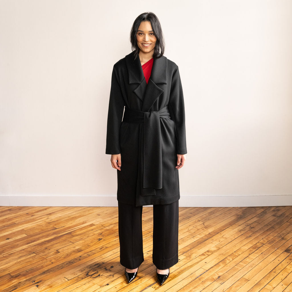 Black shop wool coatigan