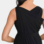 Woman wearing black versatile dress